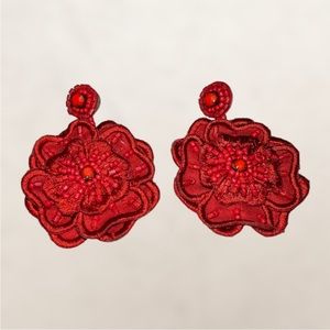 Stella and Dot red flower earrings